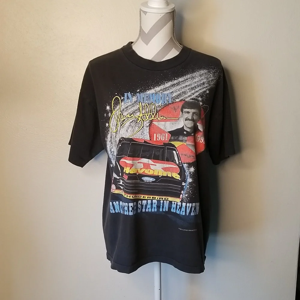 Vintage NASCAR T-shirt "Another Star In Heaven" 1993 Havoline, Davey Allison #2 - Picture 1 of 6